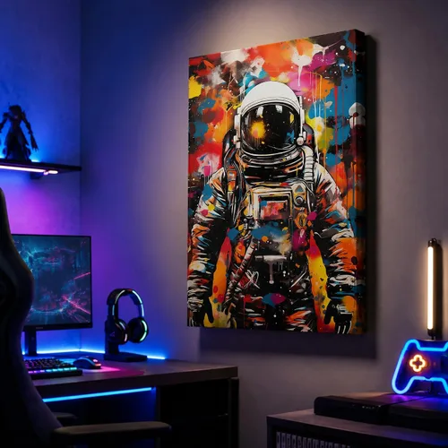 Miniatura 10 de ANRUOXI Arte de Pared de Graffiti, Impresión de Lienzo de Astronauta Espacial de Graffiti para Decoración de Pared, Impresiones de Arte Modernas