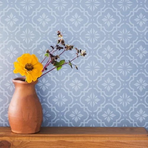 Miniatura 2 de GSS Designs - Plantillas de azulejos reutilizables de 12 x 12 pulgadas, plantillas de pintura cortadas con láser para piso, pared, tela, muebles