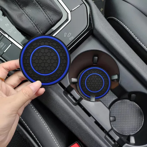 Miniatura 3 de Posavasos para automóvil, universales, impermeables, antideslizantes, portavasos a prueba de filtraciones, accesorios para el interior del Negro