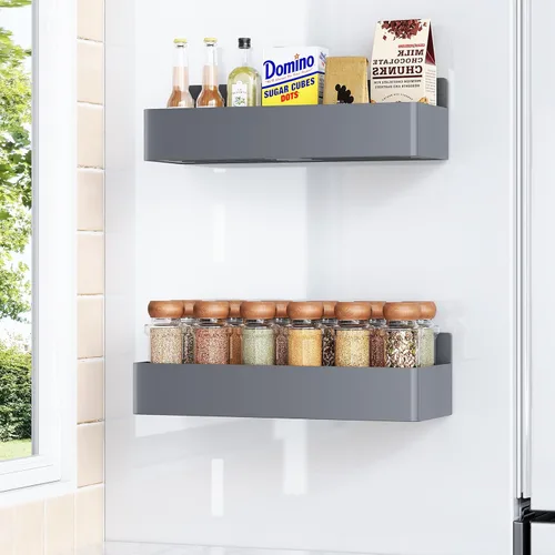 Miniatura 24 de Mystozer Estante Magnético para Especias para Refrigerador, Organizador de Cocina y Estante de Almacenamiento, Negro (Paquete de 6)..
