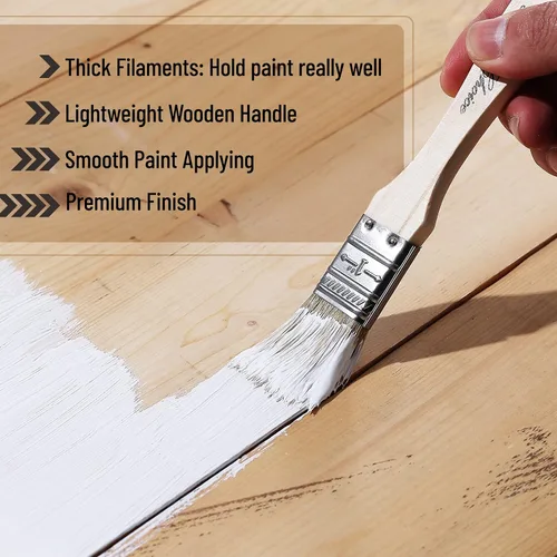 Miniatura 4 de Bates - Pinceles de pintura de cerdas naturales de 1 pulgada, juego de 16 unidades para pintura de astillas, tinte de madera y uso general