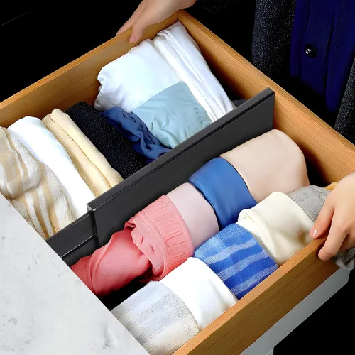 Miniatura 7 de Utoplike - Separadores de cajones para cómoda de bambú, organizadores de cajones ajustables de 4 pulgadas de alto para ropa, de resorte, ideales