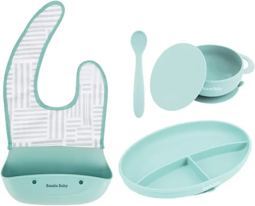 Miniatura 8 de Bazzle Baby Foodie Feeding Set for babies - roll up bib suction plate, bowll