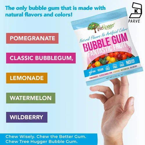 Miniatura 5 de Tree Hugger Chicle de burbujas de frutas, 2 onzas (paquete de 12)