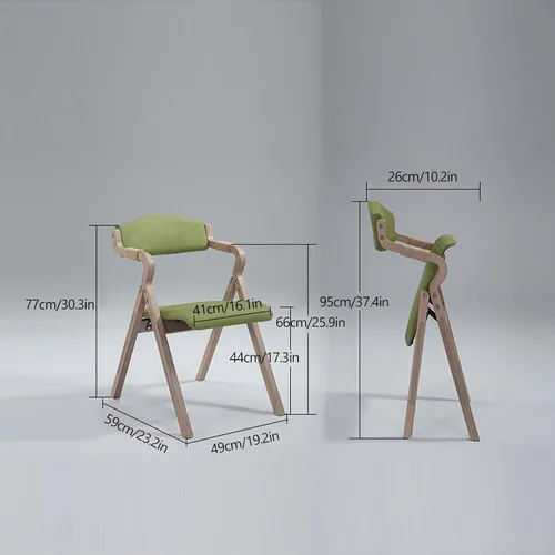 Miniatura 2 de 2-Pack Folding Chairs with Cushion, Farmhouse Folding Dining Chairs, Linen Padded Foldable Chairs for Dining Room, Parties, Office(Beige)