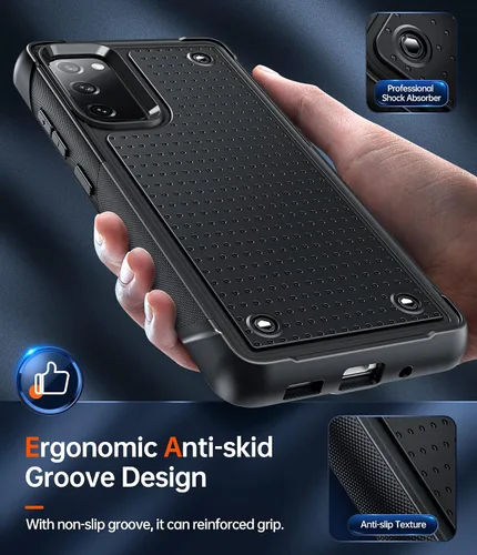 Miniatura 3 de LeYi Funda para teléfono S20 FE 5G: Funda Samsung S20FE 5G con [2 unidades] protectores de pantalla, resistente a golpes de servicio pesado de doble