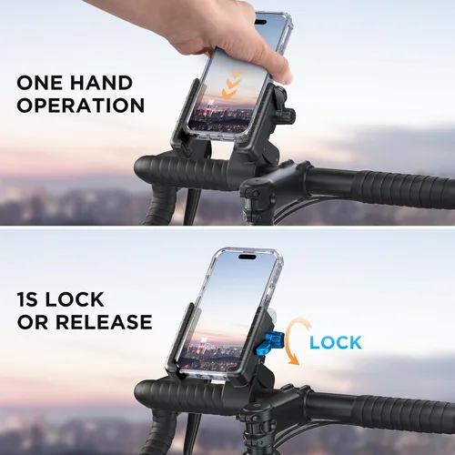 Miniatura 3 de Miracase Soporte para Teléfono de Bicicleta, [Admite Grabación de Video] Soporte para Teléfono de Motocicleta, [Bloqueo Rápido] Soporte