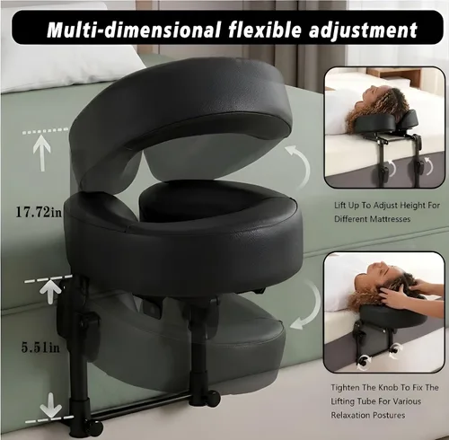 Miniatura 3 de Reposacabezas de masaje para cama, colchón para el hogar, kit de masaje ajustable de 18 pulgadas de altura, soporte para cabeza de spa, soporte