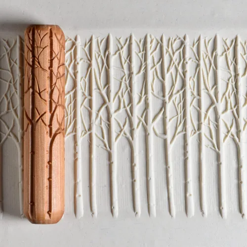 Miniatura 21 de MKM Pottery Tools Rodillos de mano grandes de madera para arcilla (BHR-01 Diagonal Basketweave)