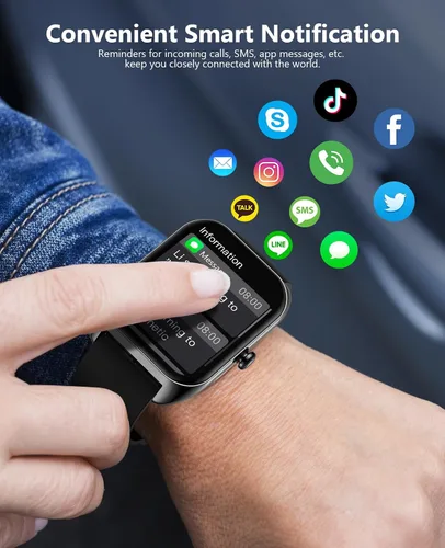 Miniatura 2 de Reloj inteligente (respuesta/hacer llamadas) para hombres y mujeres, reloj inteligente de 2.02 pulgadas con oxígeno en sangre, presión arterial