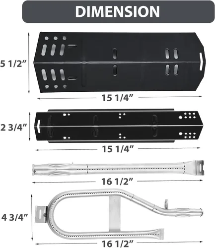 Miniatura 4 de Charbrofire DGH450CRP tienda de calor 4 quemadores parrilla piezas de repuesto para Dyna Glo Grill Heat Shield 70-02-615 70-02-423 Dynaglo Burner 4