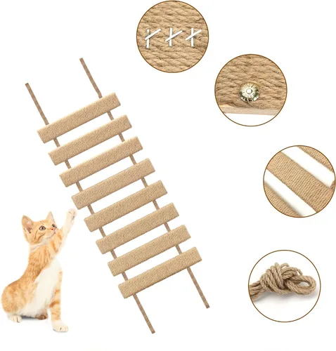Miniatura 4 de Marco de escalada para gatos, escalera para gatos, cuerda de sisal, árbol de gato, torre de uso para jaula de muebles de mascotas, juguetes