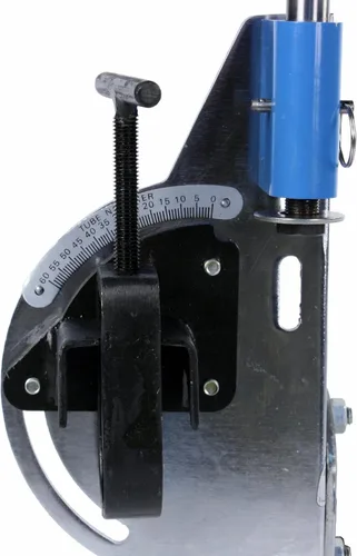 Miniatura 7 de Herramienta de muesca de tubo y tubería - Capacidad de 2 pulgadas, cortes de ángulo de 0-60°, montaje de prensa de taladro, ajuste de ángulo