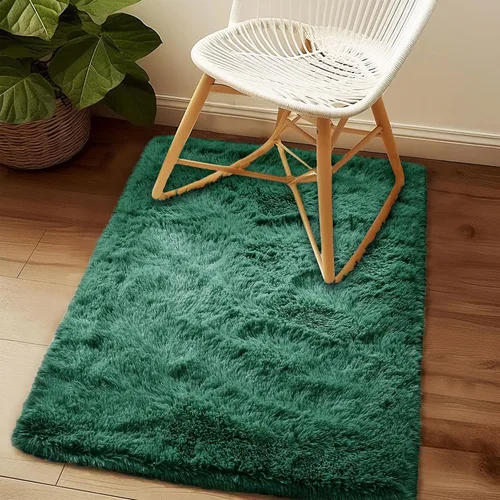 Miniatura 58 de Awaytail Alfombra Esponjosa Lavable 2x3 Pies, Pura Negra Alfombra para Silla de Escritorio Antideslizante, Alfombra Supersuave para Niños