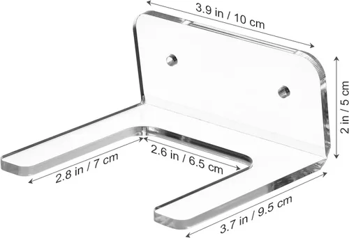 Miniatura 3 de EXCEART Gancho de pared de guitarra acrílica transparente, gancho de montaje invisible para guitarra acústica/eléctrica, violín, ukelele, soporte