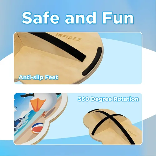 Miniatura 3 de Tabla de Equilibrio de Madera para Niños, Tabla Tambaleante para Equilibrio, Soporte de Tabla de Equilibrio para Niños Pequeños, Tablas