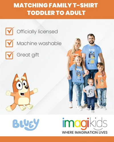 Miniatura 2 de Bluey Bingo Chilli Mom Bandit Dad - Camiseta de manga larga a juego para niños pequeños y adultos