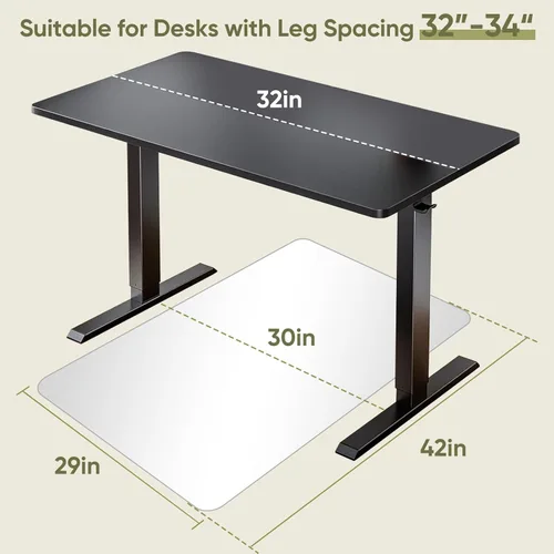 Miniatura 6 de Tapete para silla de oficina para alfombra y madera dura, mejorado de 29 x 42 pulgadas, tapete de vidrio templado de doble uso para silla