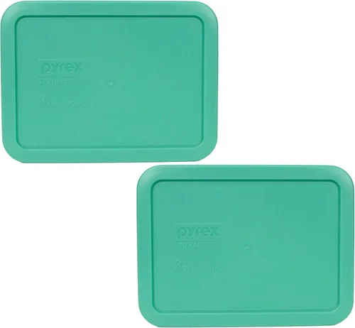 Miniatura 4 de Pyrex 7210-PC - Tapa de repuesto para almacenamiento de alimentos de 3 tazas, color verde claro (paquete de 4), fabricada en Estados Unidos