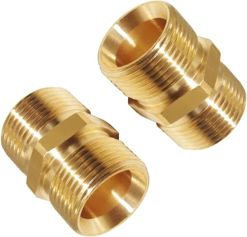 Miniatura 6 de Arandela a presión 1/4" NPT macho a M22-0.551 in macho tornillo pezón 4500PSI (paquete de 2)