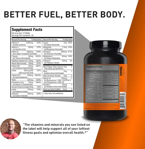 Miniatura 2 de JYM Supplement Science VITA JYM Multivitamínico deportivo diseñado para atletas, 60 tabletas