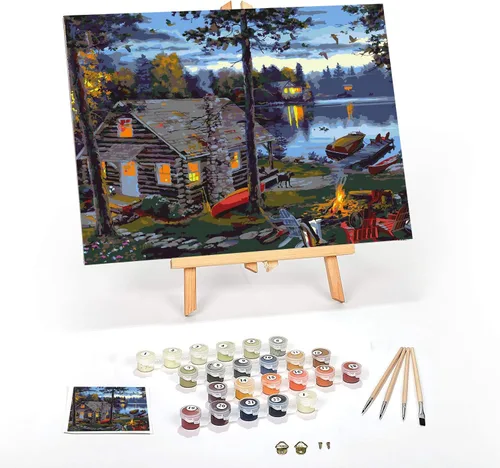 Miniatura 21 de Ledgebay Kit de Pintura por Números DIY para Adultos con Lienzo Enmarcado, de Principiante a Avanzado, los Kits Incluyen Juego de Pintura Acrílica