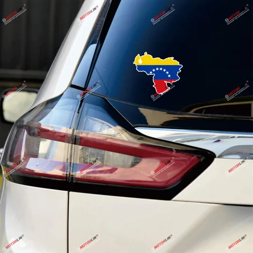 Miniatura 3 de Vinilo adhesivo adhesivo de bandera venezolana de mapa de Venezuela – 2 unidades reflectantes, 4 pulgadas – para coche, barco, portátil