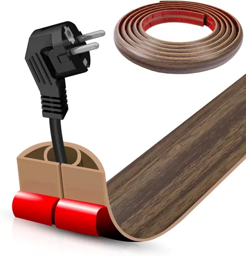 Miniatura 46 de Cubierta autoadhesiva para cables de suelo, gestión de cables de 3.3 pies, protector de tira de extensión para cables, evita tropiezos de cables