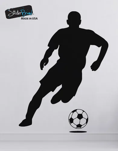 Miniatura 2 de Calcomanía de pared de jugador de fútbol. Vinilo de fútbol americano. Vinilo de tamaño real para jugador de fútbol de fútbol, color negro. 66