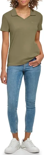 Miniatura 4 de Calvin Klein Cuello inferior para mujer, manga corta de algodón acanalado 1x1