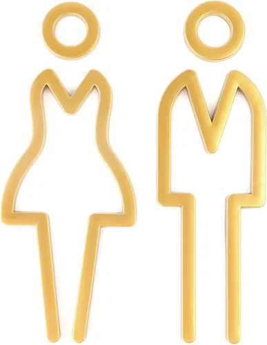 Miniatura 9 de Letrero de baño acrílico con respaldo adhesivo para hombres y mujeres, letreros de puerta de baño, letreros de baño para negocios, señalización