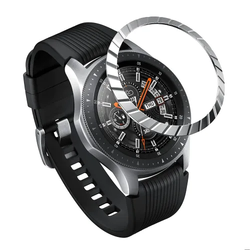 Miniatura 12 de AISPORTS Anillo de bisel compatible con Samsung Galaxy Watch 1.811 in bisel Loop cubierta adhesiva anti arañazos acero inoxidable bisel de metal