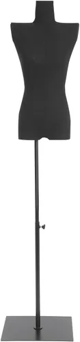 Miniatura 5 de Maniquí femenino con forma de torso, 51.18-70.87 pulgadas, maniquí de costura ajustable en altura con soporte de metal, cuerpo de maniquí