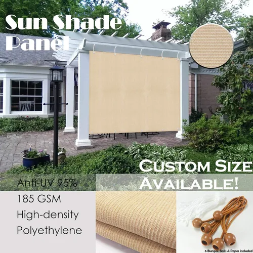 Miniatura 2 de Alion Home Panel de privacidad con ojales en 2 lados para patio, toldo, ventana, pérgola, terraza o cenador (6 x 8 pies, beige Banha)