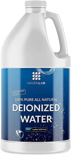 Agua desionizada - Desmineralizado (1 galón) Purificación Suavizante para lavado y limpieza, refrigeración por batería automotriz, equipos de