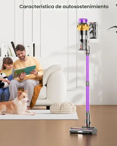 Miniatura 5 de Aspiradora inalámbrica, 650 W, 55 KPA, 70 minutos para el hogar, aspiradora inalámbrica de pie con estación de carga y pantalla LED, aspiradora