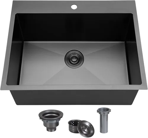 Miniatura 9 de SHACO Fregadero de barra de 15 x 15 pulgadas, fregadero de cocina pequeño de acero inoxidable de 15 pulgadas, fregadero de cocina pequeño de un solo