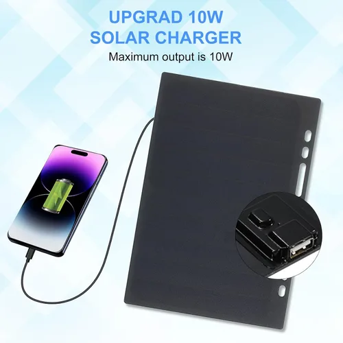 Miniatura 6 de Lixada Cargador de panel solar Puerto USB portátil de alta potencia en forma de papel monocristalino de silicio 10 W cargador de panel solar