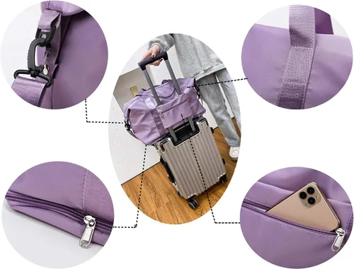 Miniatura 4 de Bolsa de viaje expandible, bolsa de viaje para el fin de semana, bolsa de gimnasio para mujer