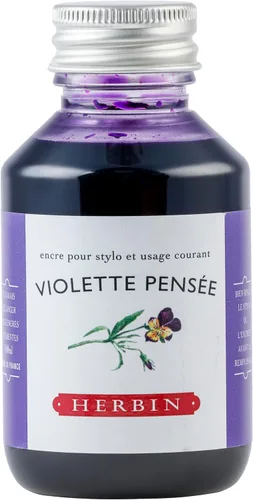 Miniatura 25 de Tinta para pluma estilográfica Herbin - 1 lata de 6 cartuchos - Larmes de Cassis