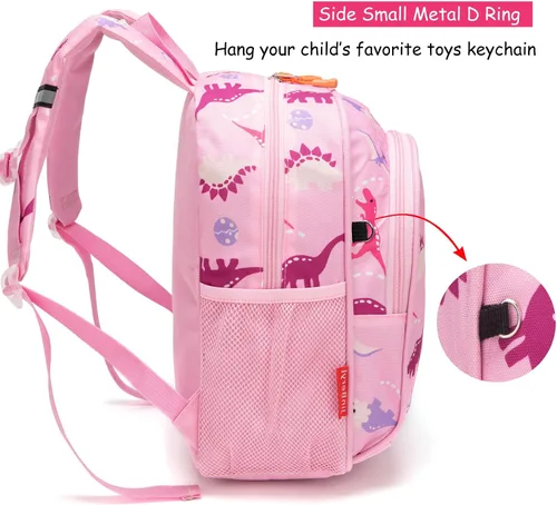 Miniatura 4 de Mochila para niños pequeños, mochila para preescolar o jardín de infantes, Rosado, Personalizado