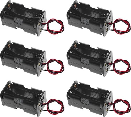 Miniatura 10 de 6 unids 2 x 3V CR2032 botón moneda celda titular de la batería con plomo encendido apagado interruptor