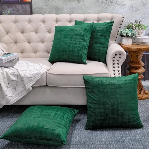 Miniatura 8 de Home Soft Things Juego de 2 fundas de almohada de terciopelo texturizado, 14 x 26 pulgadas, color verde azulado profundo, fundas decorativas