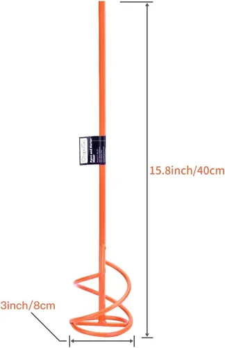 Miniatura 2 de Mezclador de Pintura y Mortero 40,6 cm de largo, 7,6 cm de diámetro, pala mezcladora para compuesto, sellador, lechada, thinset, yeso, lodo