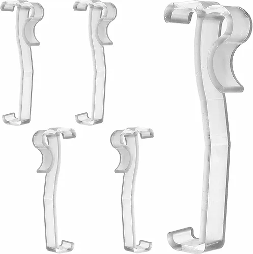 Clips para cenefa, 6 unidades, 3 pulgadas, clip oculto, plástico transparente para persianas horizontales, soporte de retención de cenefa