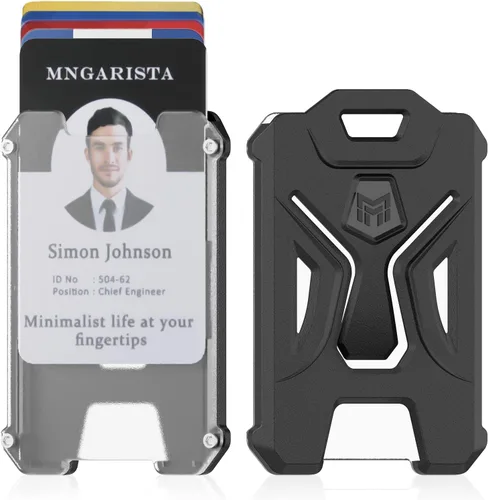 MNGARISTA Paquete de 2 soportes resistentes para tarjetas de identificación, soporte vertical para tarjetas de identificación con ventana