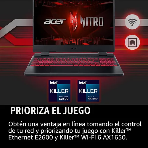Miniatura 9 de Acer Nitro 5 AN515-58-525P Laptop para juegos Intel Core i5-12500H GPU NVIDIA GeForce RTX 3050 Laptop Pantalla IPS FHD de 15.6 pulgadas 144Hz
