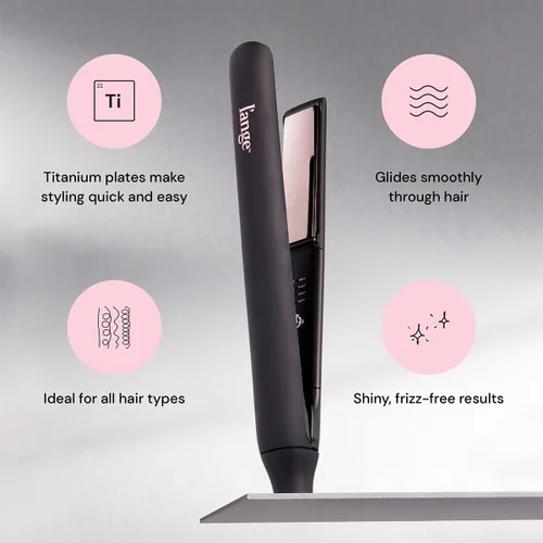 Miniatura 2 de L'ANGE HAIR Plancha plana de titanio Straight Forward – Placas flotantes de 1" Doble voltaje Cable giratorio de 360° Apagado automático Negro