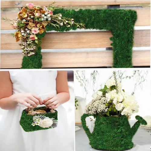 Miniatura 7 de Camino de mesa de musgo Rollo de musgo verde seco preservado para manualidades, jardines de hadas, decoración de boda, decoración de bosque 12" x