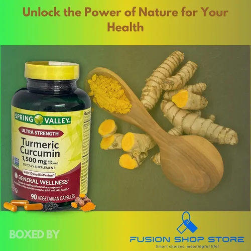 Miniatura 3 de Curcumina de cúrcuma 1500mg con cápsulas de pimienta negra, 90 unidades (paquete de 1), en caja por Fusion Shop Store